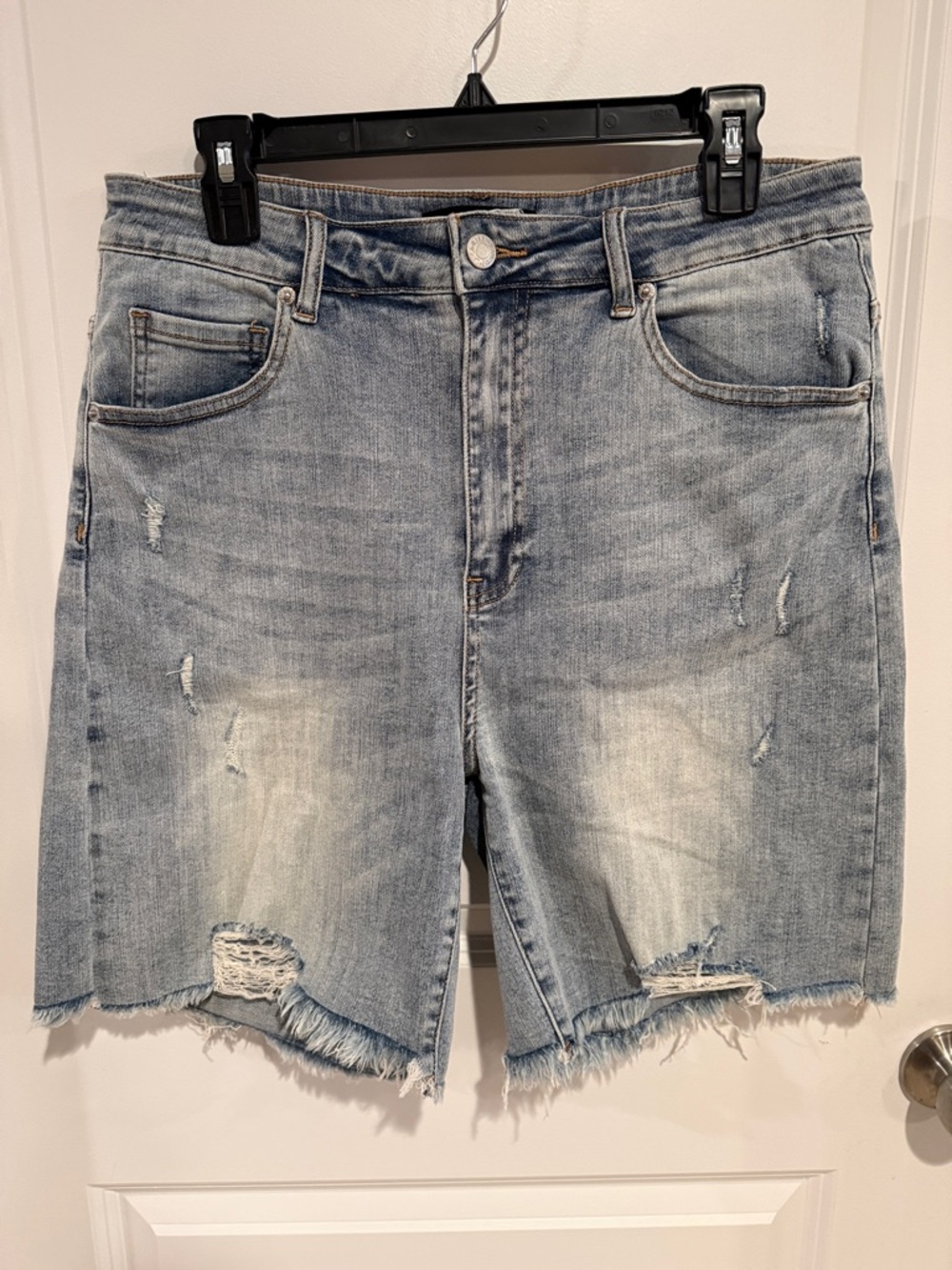 Women's Light Wash Distressed Jean Shorts